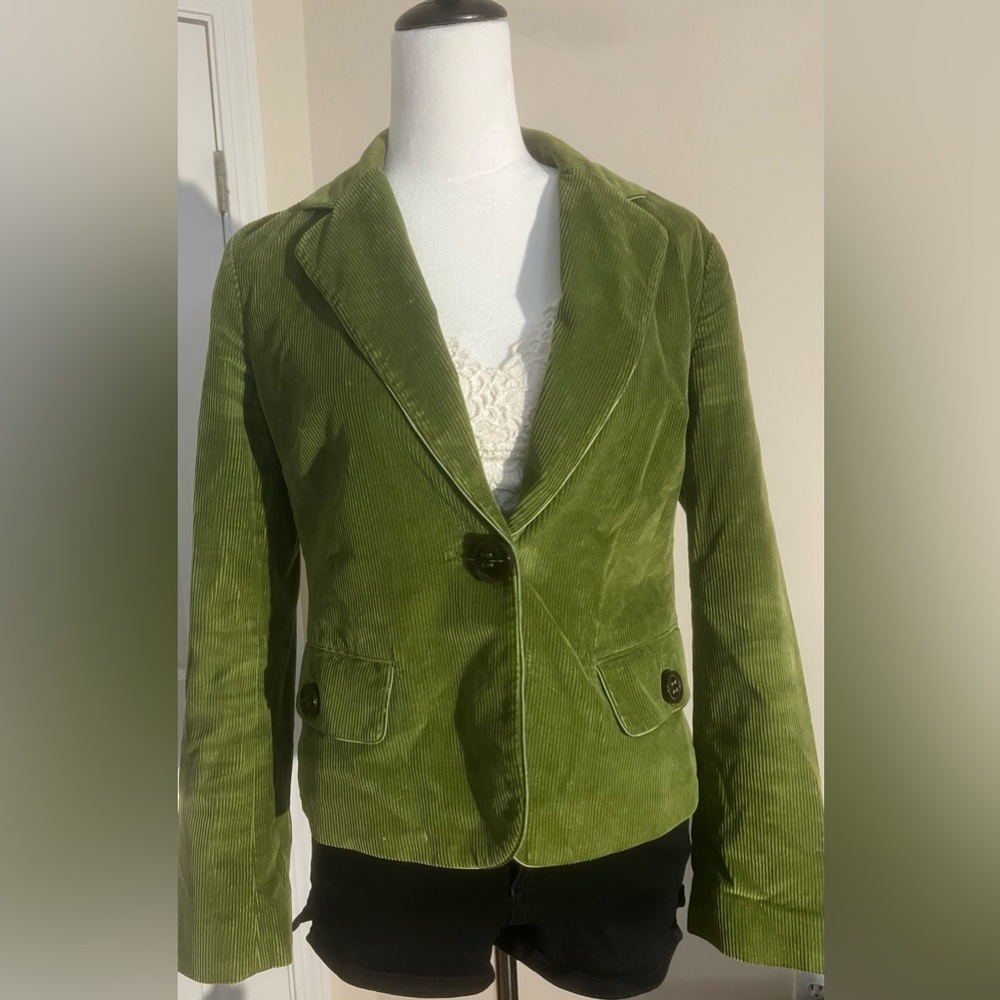 🍃 Talbots Green Corduroy Blazer – Size 6 🍃